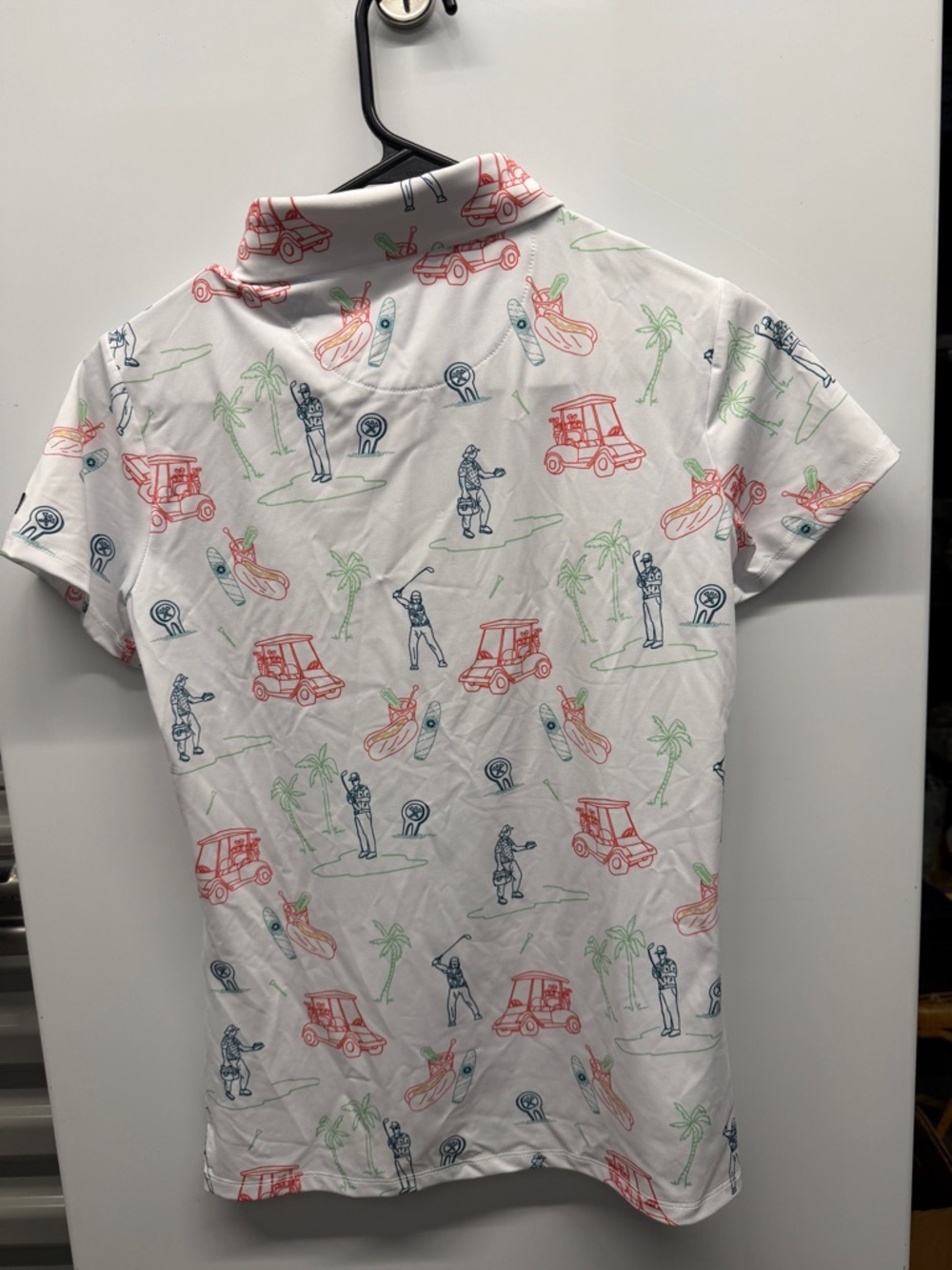 Women's bad birdie White Printed Polo Shirt with Golf & Resort Motif - Picture 4 of 6